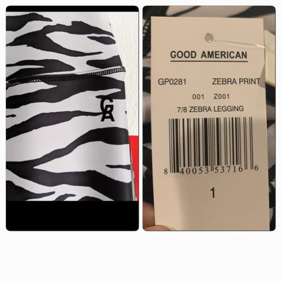 NWT Good American Zebra Leggings (Size 1) - Picture 3 of 3